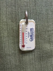 Vintage Du Pont Quallofil Thermometer Advertising Keychain 2" - Picture 1 of 3
