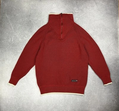 DEVOLD Norway Herren Pure Wool Quarter Zip Tight Strick Pullover (M) Rot High Neck - Bild 1 von 4