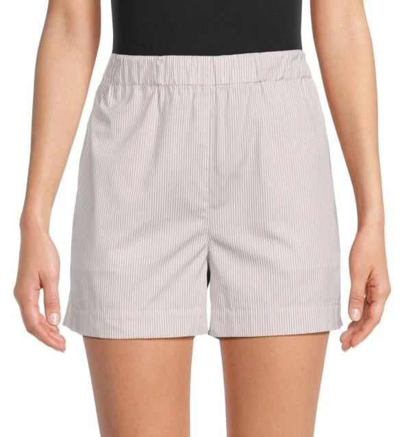 Novo com etiquetas - Shorts de algodão cintura elástica teoria, listras finas, areia multi - 12 - Imagem 1 de 2