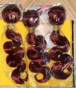 Body Wave Hair Extension Bundles - Three (3) 14” ~ 16” ~ 18” with Caps - Picture 1 of 6