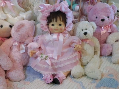 Rare Effanbee Baby Doll Dark Hair 18" 1965 Completely Restored Outfit by Me - Image 1 of 4