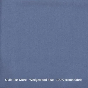 Premium Wedgewood blau Quilten 100 % Baumwollstoff Meterware - 44 cm breit - Bild 1 von 2