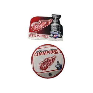 Set Of 2 Detroit Red Wings 2008 Stanley Cup Champions Team Magnet - Picture 1 of 4