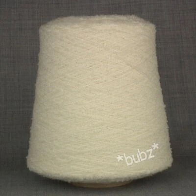 YARNONCONE ZEGNA BARUFFA MOUSSE MERINO WOOL YARN 400g CONE CREAM MACHINE KNITTING WEAVING