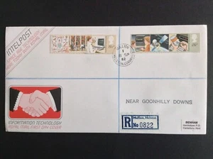 Juego de tecnología de la información GB 1982 en cubierta del primer día - Selston CDS matasellos - Imagen 1 de 2
