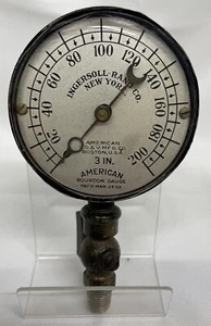 Vintage Ingersoll Rand 3” American Bourdon 0-200 Crescent Needle Pressure Gauge - Picture 1 of 6
