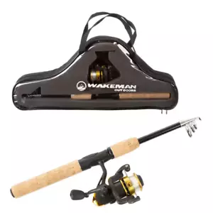 65 In. Telescopic Carbon Fiber Fishing Rod and Reel Combo - Picture 1 of 8