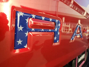 Tailgate raised reflective letters compatible with NEW RANGER 2024 25 US FLAG - Picture 1 of 3