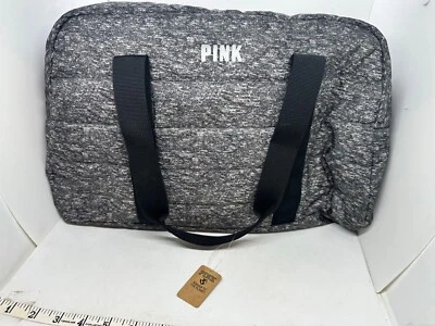 Bolsa tiracolo de ombro rosa Victorias Secret cinza nova com etiquetas com zíper - Imagem 1 de 4