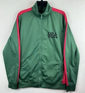 Dropland USA Polyester Track Jacket Mens Large Green Red Stripe on Sleeve - Picture 1 of 8