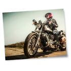 8x10" Prints(No frames) - Biker Chick Motorbike Bike Sports Biker  #8266