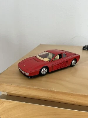 459Z Vintage 1984 Burago 1504 Italie Ferrari Testarossa Voiture GT Rouge 1:24 - Photo 1/4