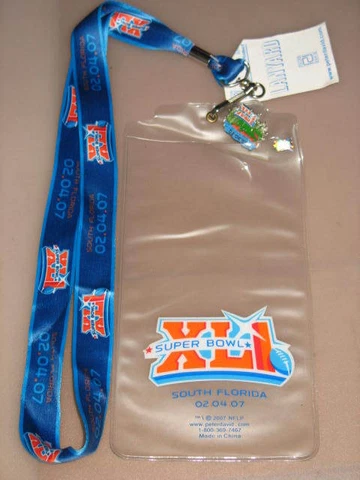 NFL Super Bowl XLI 41 Bears Colts Ticket Holder Pin Lanyard South Florida Gator Cover