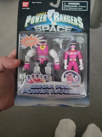 1998 BANDAI Power Rangers In Space Lunar Pink Power Ranger 3” Figure RAREVINTAGE Cover