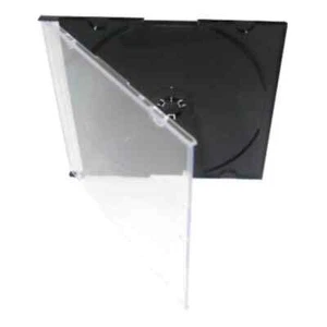 100 x Slimline Single CD Jewel Case Cases Black Tray 5.2mm High Quality UK Stock - Afbeelding 1 van 3