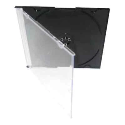 RIVER MEDIA 100 x Slimline Single CD Jewel Case Cases Black Tray 5.2mm High Quality UK Stock