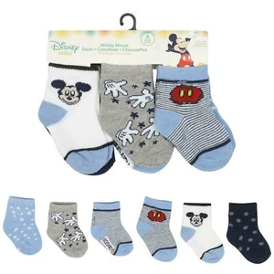 Paquete de 6 pares de calcetines Disney Baby Mickey Mouse edades 12-18 meses NUEVO - Imagen 1 de 4