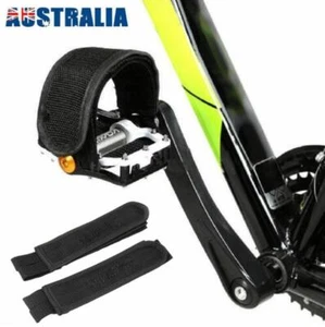 2Pack Nylon Black Pedal Toe Strap Fixed Gear Fixie BMX Bike Bicycle Double - Picture 1 of 5