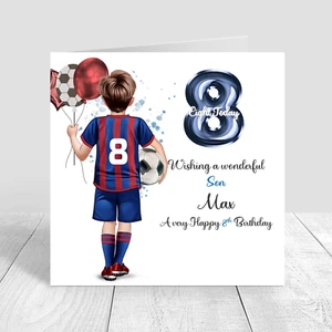 Personalisierte Geburtstagskarte Fußball Jungen, Happy Birthday Karte, 5. 6. 7. 1480 - Bild 1 von 5