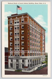Postkarte Aberdeen South Dakota Nationalbank amerikanische Flagge  - Bild 1 von 2