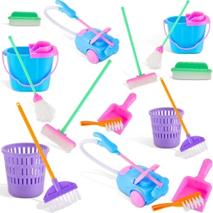 18 Pieces Dollhouse Cleaning Supplies Mini Cleaning Toys Miniature Mop Dustpan B - Picture 1 of 12