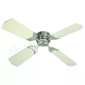 Ventilador de techo remoto eléctrico de 12 V, casa rodante, autocaravana níquel/almendra 28"" de diámetro - Imagen 1 de 1