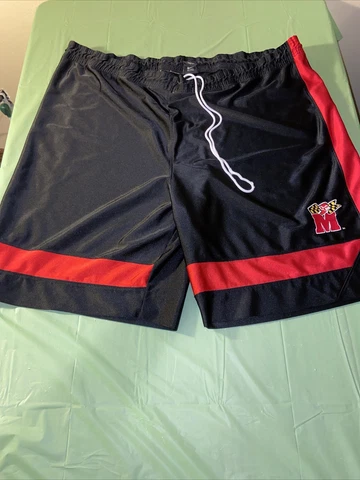 Vintage 90's Nike NCAA Basketball Shorts Maryland Terrpins Black 2XL Made Korea Cover
