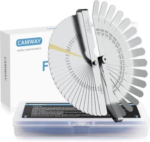 CAMWAY 2Pc Feeler Gauge Set – 32 Straight + 16 Offset Blades, Metric/Inch - Picture 1 of 9