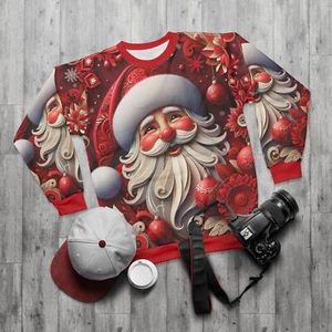 Ugly Cute Holiday Santa Unisex Sweatshirt / Festive Christmas Sweatshirt - Picture 1 of 7