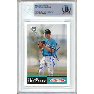 Adrian Gonzalez Signed 2002 Topps Total #47 Beckett BAS Slabbed Marlins MLB Auto - Picture 1 of 5