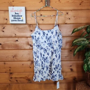 Abercrombie Fitch nuovo con etichette ospite scollato smock mini abito elasticizzato con volant taglie forti XXLT - Foto 1 di 8