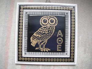 Alpha Theta Epslon Schwesternschaft mit Eule - Keramikfliese/Untersetzer - Bild 1 von 5