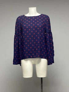 spot sheer blouse long sleeve top office casual wear Size 12 One Off Sample - Picture 1 of 3