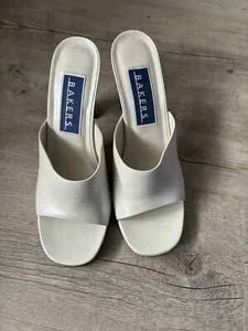 Ladies Bakers Cream Platform Heel Mules - Picture 1 of 4