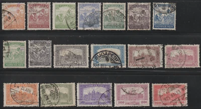 Hungary 1920 -24 SC# 335 - 377 - Eighteen different stamps -  Used Lot # 15 - Image 1 of 2