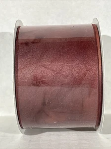 Luxe Celebrate It Fall Burgundy Tie Dye Ribbon 2.5” X 3 Yds 100% Polyester New - Picture 1 of 5