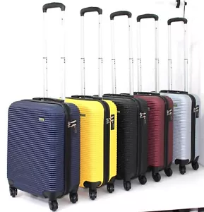 54cm EasyJet Ryanair Cabin Trolley Suitcase Lightweight Hand Luggage Hard Shell - Picture 1 of 74