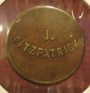 Vintage J. Fitzpatrick Eden, WI 5c Trade Token - Wisconsin Wisc. Wis. - Imagen 1 de 2