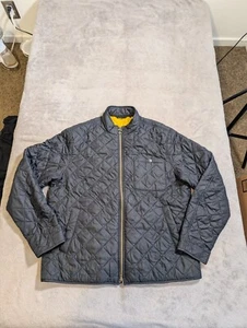 Barbour Pod Jacket Men's Size XL Quilted Black Full Zip Yellow Lining - Picture 1 of 8