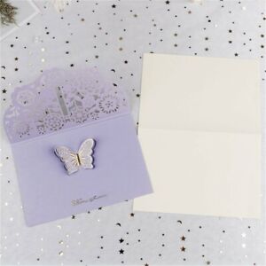 Butterfly Floral Lace Laser Cut Wedding Favors Brithday Party Invitations Cards