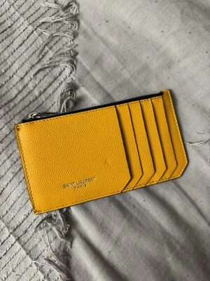 Saint Laurent YSL Leather 5 Fragment Zip Card Holder Yellow Color - Image 1 of 4