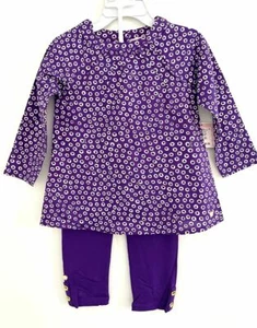 Juicy Couture Baby Girl 2-pc Legging Set Heart Print Purple White 18-24M NWT $88 - Picture 1 of 7