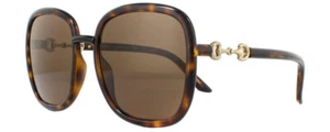 GUCCI GG0893S-002 Damen Designer Sonnenbrille in Havana Tortoise Gold/Braun 57mm - Bild 1 von 3