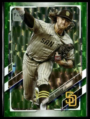 2021 Topps 259 Chris Paddack San Diego Padres Green Foil 322/499 Baseball Card - Image 1 of 2