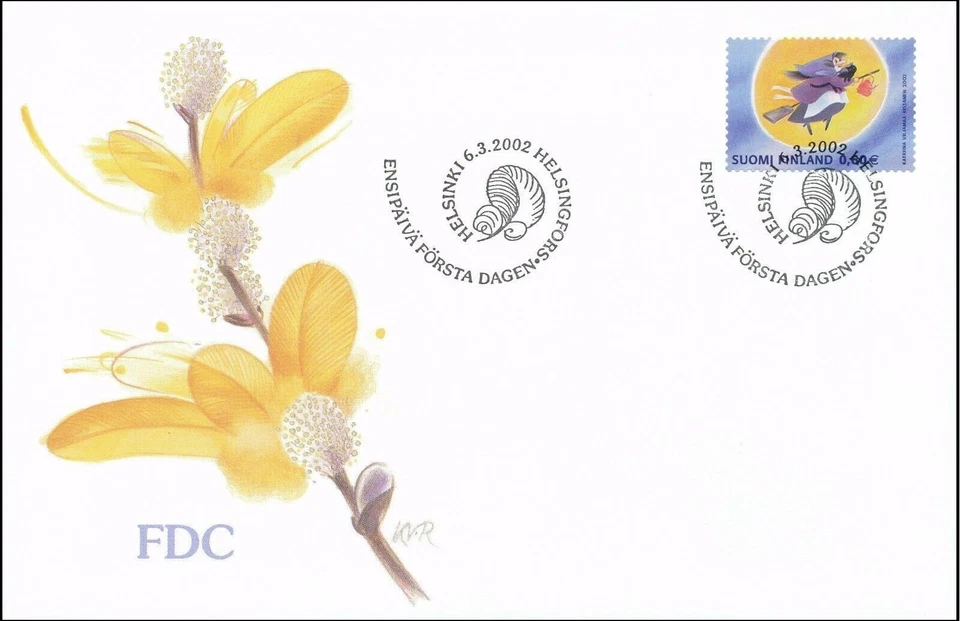 Finland Witch Fly With Brush Easter Finland Mint FDC Cover 2002 - Image 1 of 1