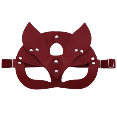Halloween Leather Masks Goth Punk Half Face Eyemask Role Play Prom Party Costume - Image 1 of 4