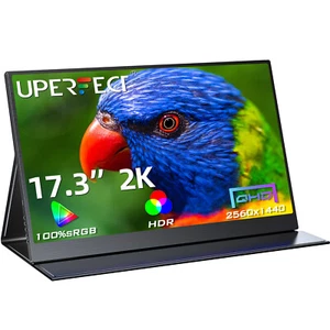 UPERFECT 2560*1440 Portable Monitor 17.3" 2K Gaming Monitor Portable Screen - Picture 1 of 7