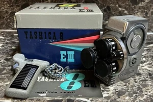 Yashica 8-EIII 8mm Camera Japan 1960's Vintage Untested With Grip Manual Box - Picture 1 of 24