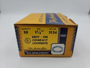 The Austin Line Box Of 50 1 1/4" 3134 Driv On Conduit Locknuts - Picture 1 of 5