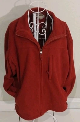 Duluth Trading Co Mens Size Large Windproof Shoreman Fleece Full Zip Jacket Red - Image 1 of 4